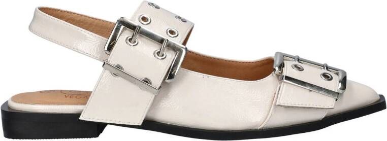 Nelson lak slingback loafers ecru