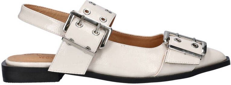 Nelson lak slingback loafers ecru