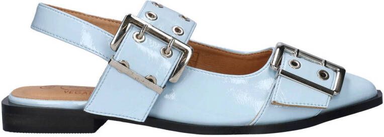 Nelson lak slingback loafers lichtblauw