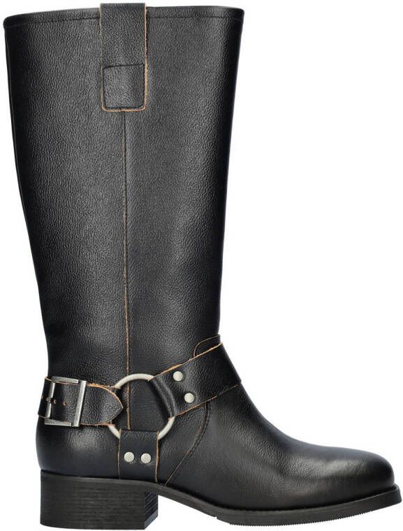 Nelson leren bikerboots zwart