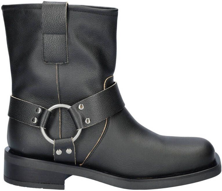 Nelson leren bikerboots zwart