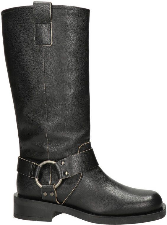 Nelson leren bikerboots zwart