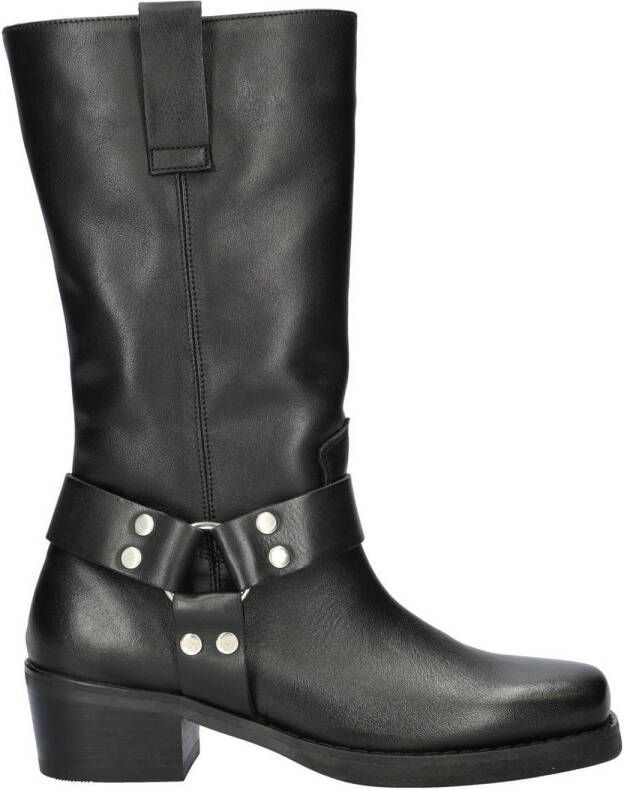 Nelson leren bikerboots zwart