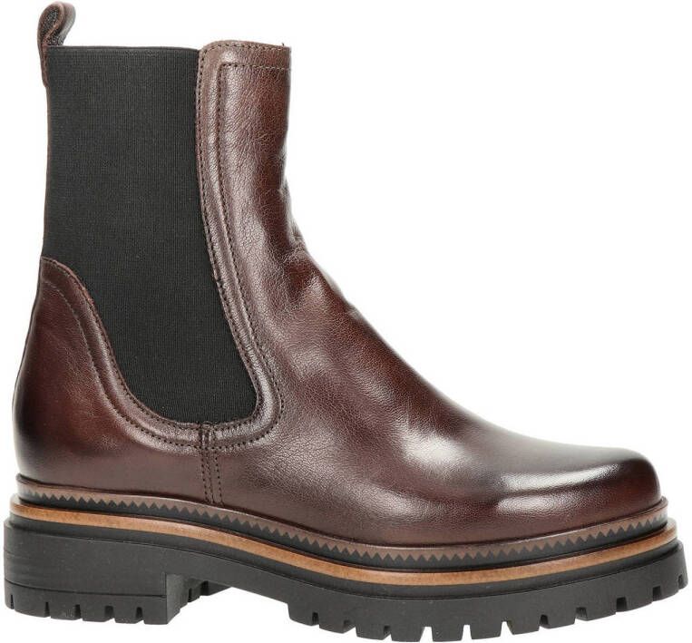 Nelson leren chelsea boots bruin