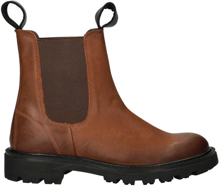 Nelson leren chelsea boots cognac