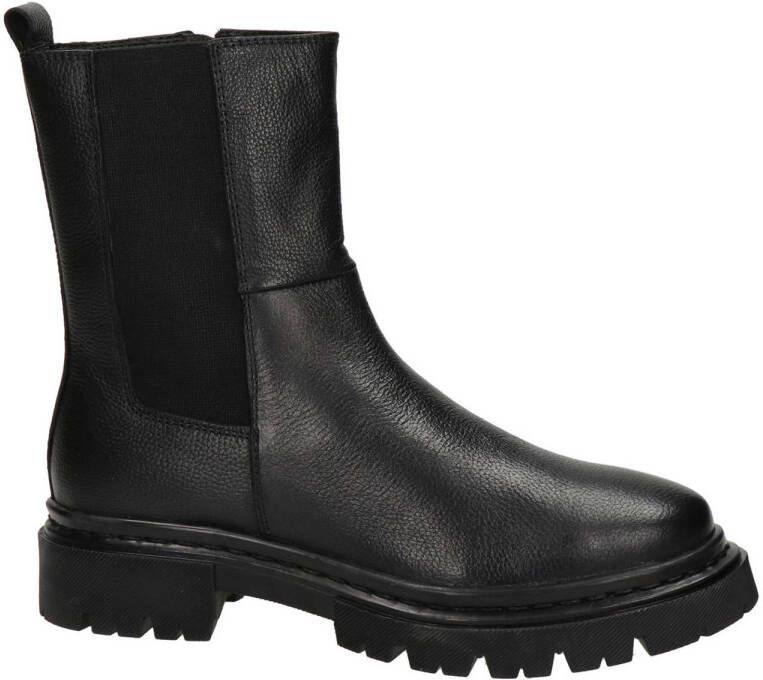 Nelson leren chelsea boots zwart