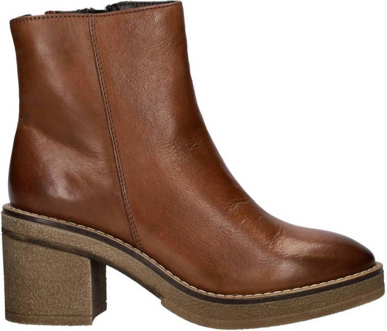 Nelson leren enkellaarzen cognac