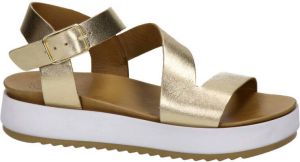 Nelson leren plateau sandalen goud