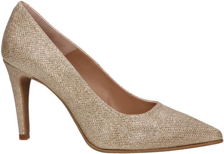 Nelson leren pumps met glitters goud