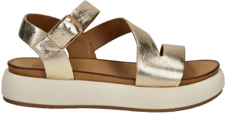 Nelson leren sandalen goud