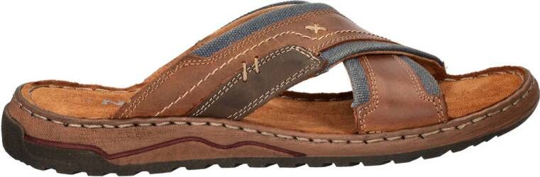 Nelson leren slippers cognac