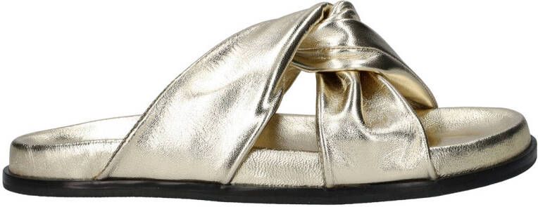 Nelson leren slippers goud