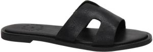 Nelson leren slippers zwart