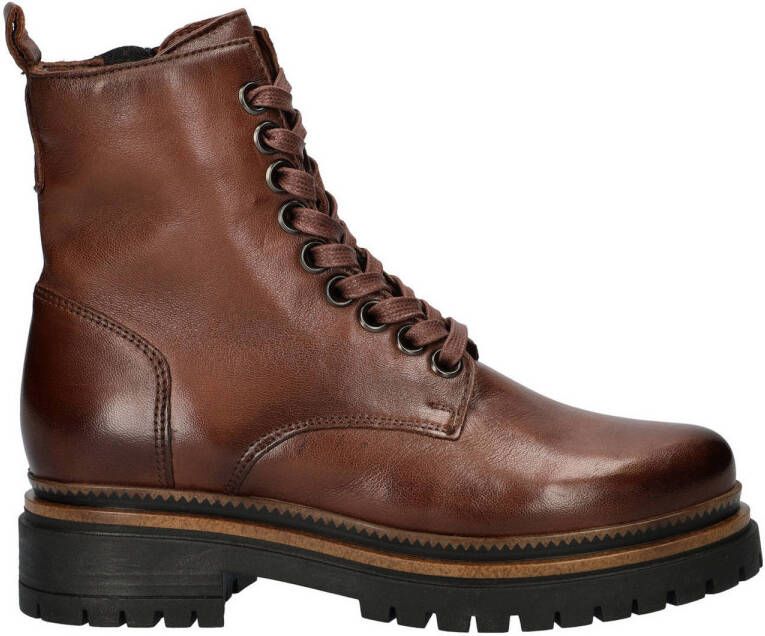 Nelson leren veterboots bruin
