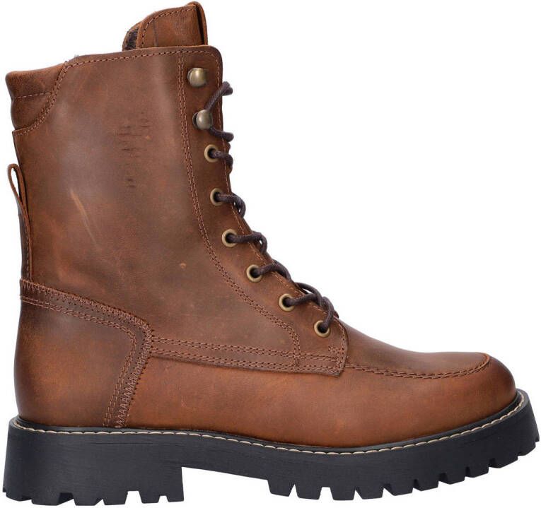 Nelson leren veterboots bruin