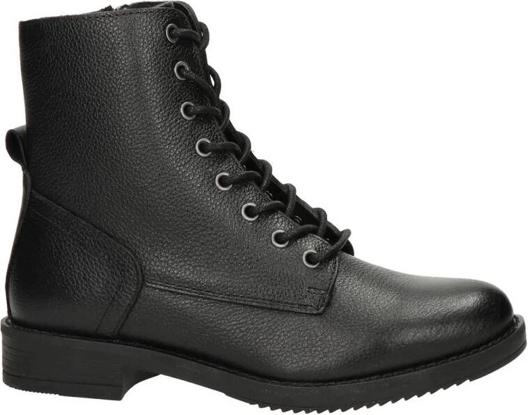 Nelson leren veterboots zwart