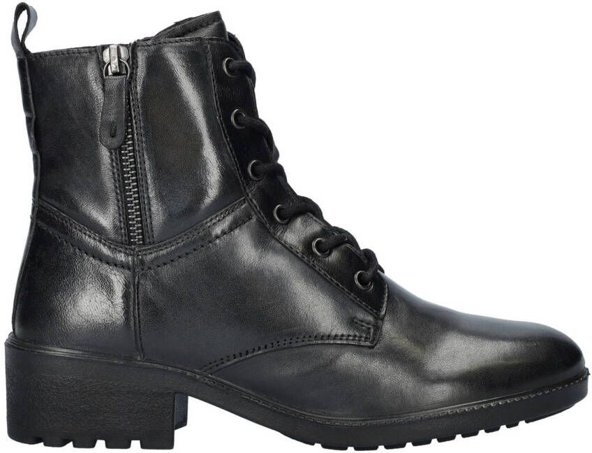 Nelson leren veterboots zwart