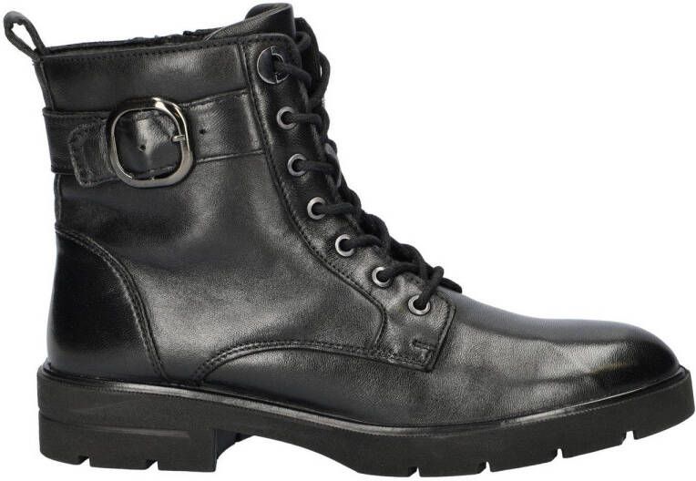 Nelson leren veterboots zwart