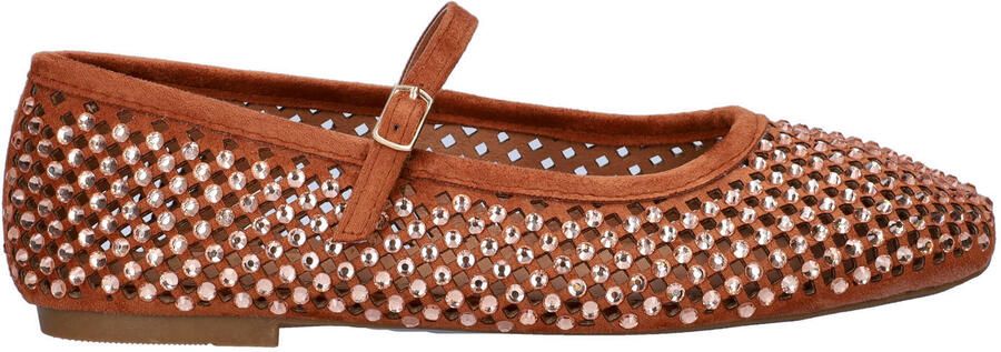 Nelson ballerina's met strass cognac