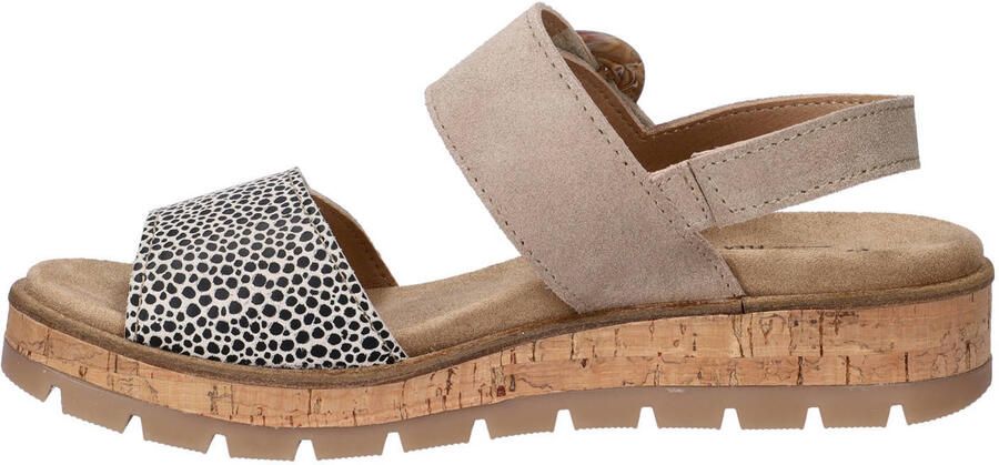 Nelson Flex suède sandalen met sleehak taupe - Foto 3