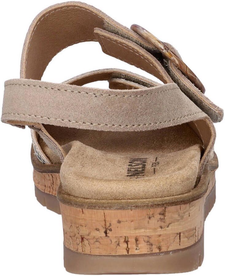 Nelson Flex suède sandalen met sleehak taupe - Foto 2