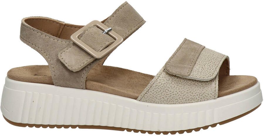 Nelson Flex suède sandalen met sleehak taupe - Foto 2