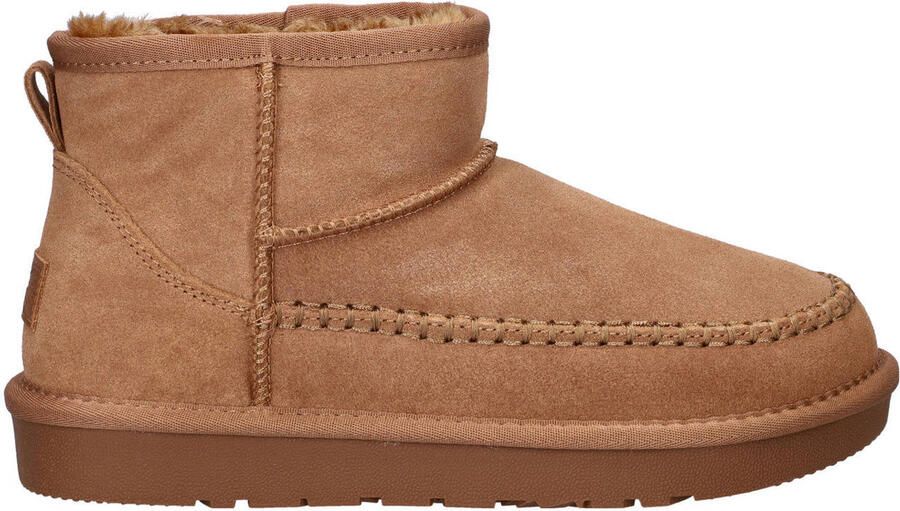 Nelson gevoerde suède enkelboots cognac