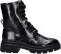 Nelson lakleren veterboots met profielzool zwart - Zwart