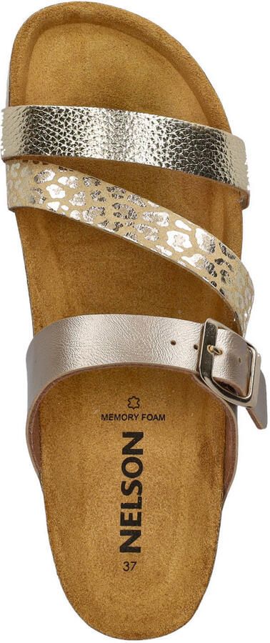 Nelson imitatieleren leren slippers taupe - Foto 3