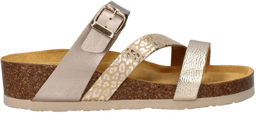 Nelson imitatieleren leren slippers taupe