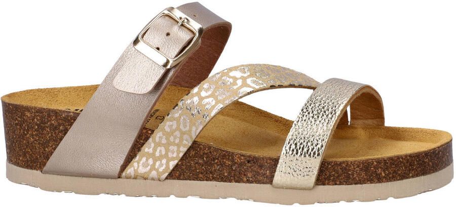 Nelson imitatieleren leren slippers taupe - Foto 2