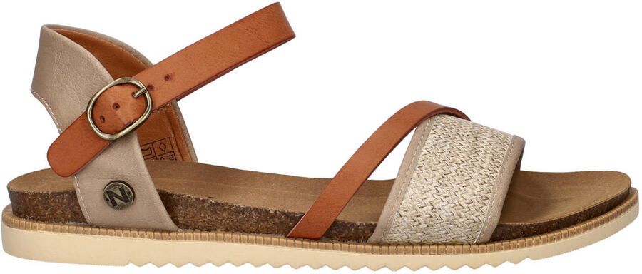 Nelson imitatieleren sandalen cognac beige