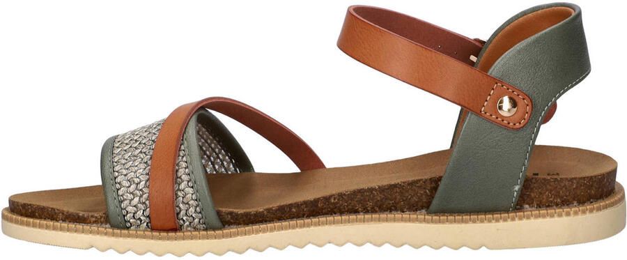 Nelson imitatieleren sandalen cognac groen - Foto 3
