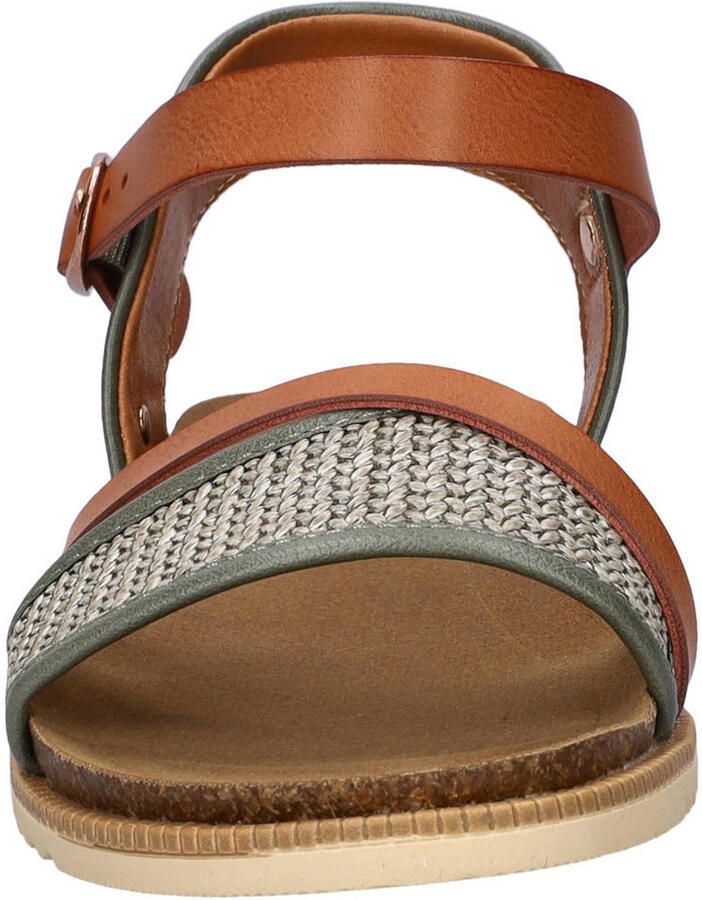 Nelson imitatieleren sandalen cognac groen - Foto 2