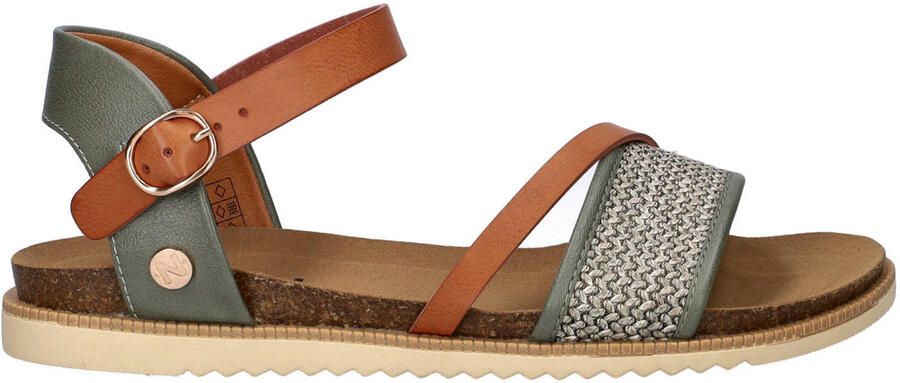 Nelson imitatieleren sandalen cognac groen