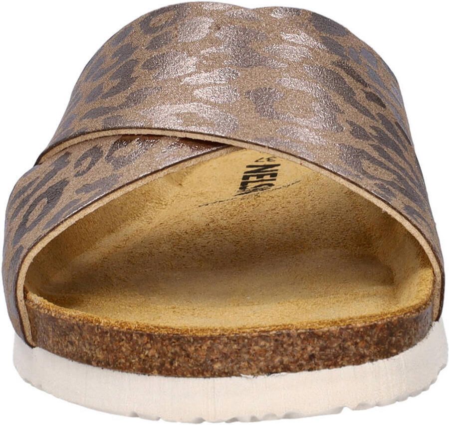 Nelson imitatieleren slippers met panterprint taupe - Foto 2