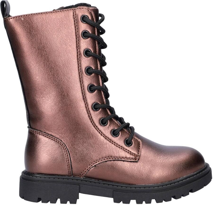 Nelson Kids enkelboots met profielzool bruin metallic