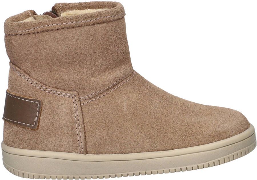 Nelson Kids gevoerde suède enkelboots beige