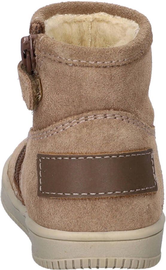 Nelson Kids gevoerde suède enkelboots beige