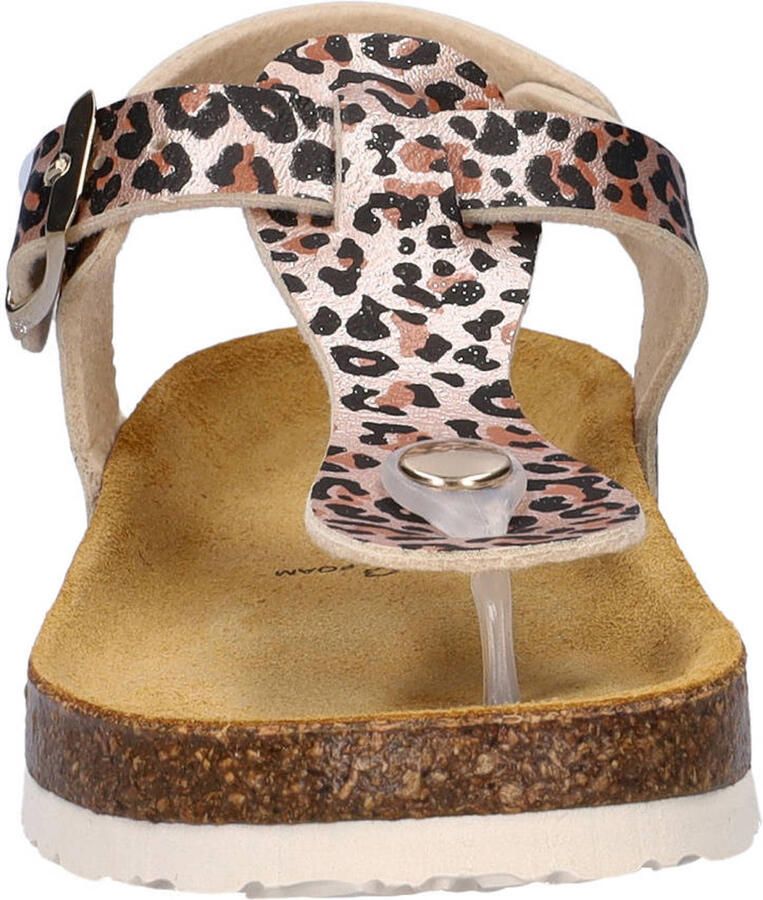 Nelson Kids imitatieleren sandalen met panterprint beige zwart - Foto 2