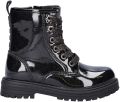 Nelson Kids lakleren enkelboots met profielzool en glitters zwart Effen - Zwart