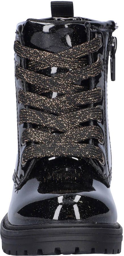 Nelson Kids lakleren enkelboots met profielzool en glitters zwart - Foto 2