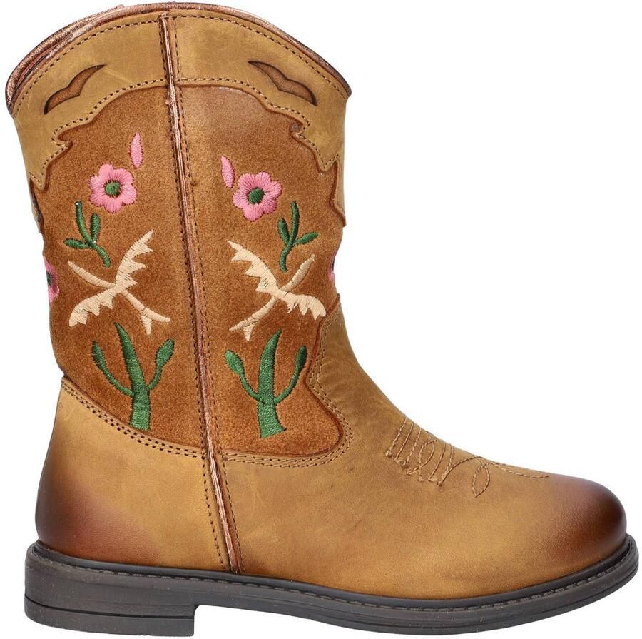 Nelson Kids leren cowboylaarzen cognac