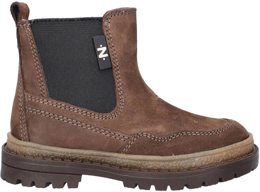Nelson Kids leren enkelboots met profielzool bruin