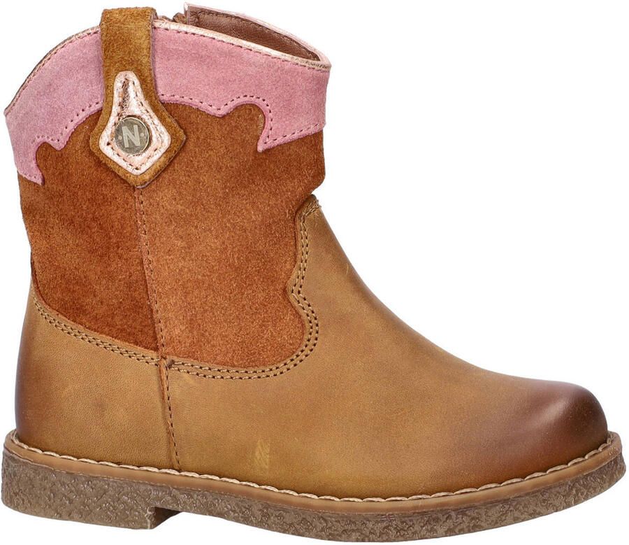 Nelson Kids leren laarzen cognac roze