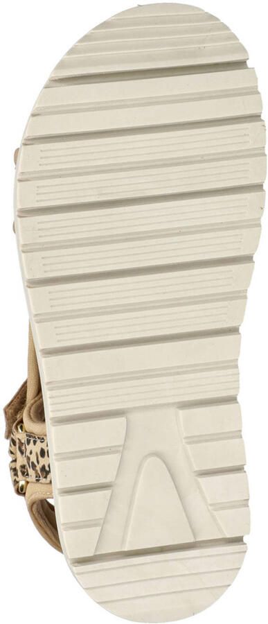 Nelson Kids leren sandalen met panterprint beige zwart