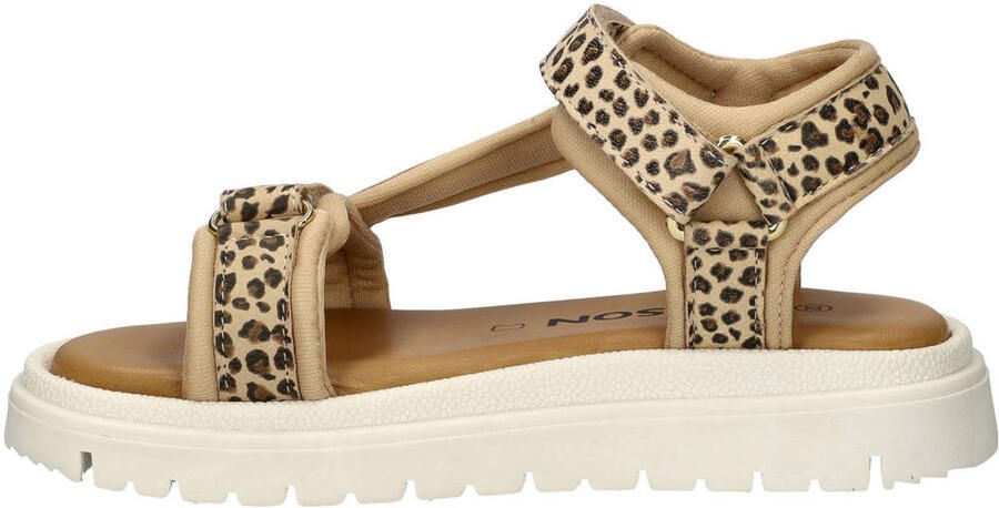 Nelson Kids leren sandalen met panterprint beige zwart - Foto 2