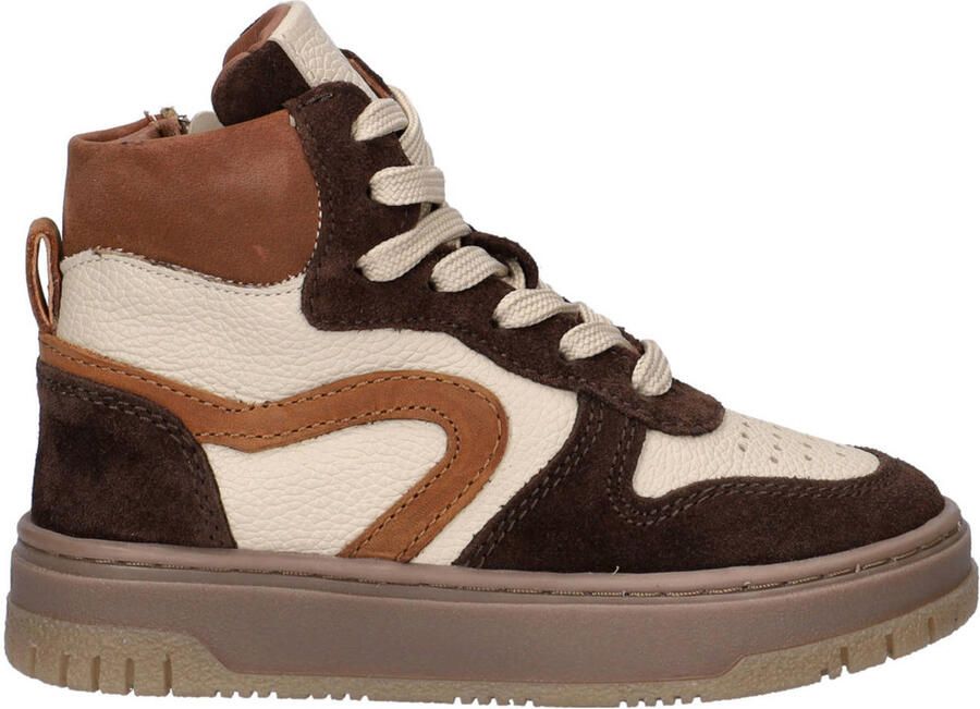 Nelson Kids leren sneakers bruin beige - Foto 3
