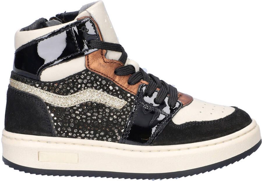 Nelson Kids leren sneakers zwart multi