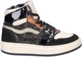 Nelson Kids leren sneakers zwart multi Meisjes Leer Meerkleurig - Zwart